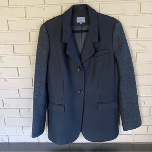 MAIYET Black Wool Silk Blazer Jacket Designer Career City Modern Womens Size 44